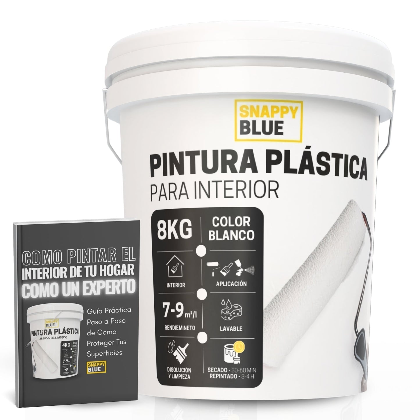 Pintura plástica blanca mate para interior | Snappyblue®