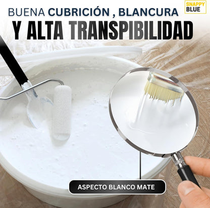 Pintura plástica blanca mate para interior | Snappyblue®
