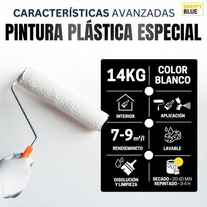 Pintura plástica blanca mate para interior | Snappyblue®