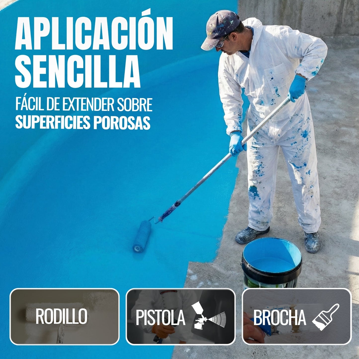 Pintura para Piscinas y Bordes Antialgas