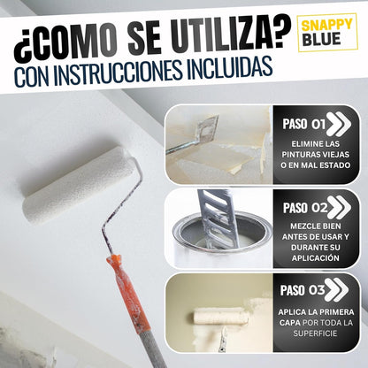 Pintura plástica blanca mate para interior | Snappyblue®