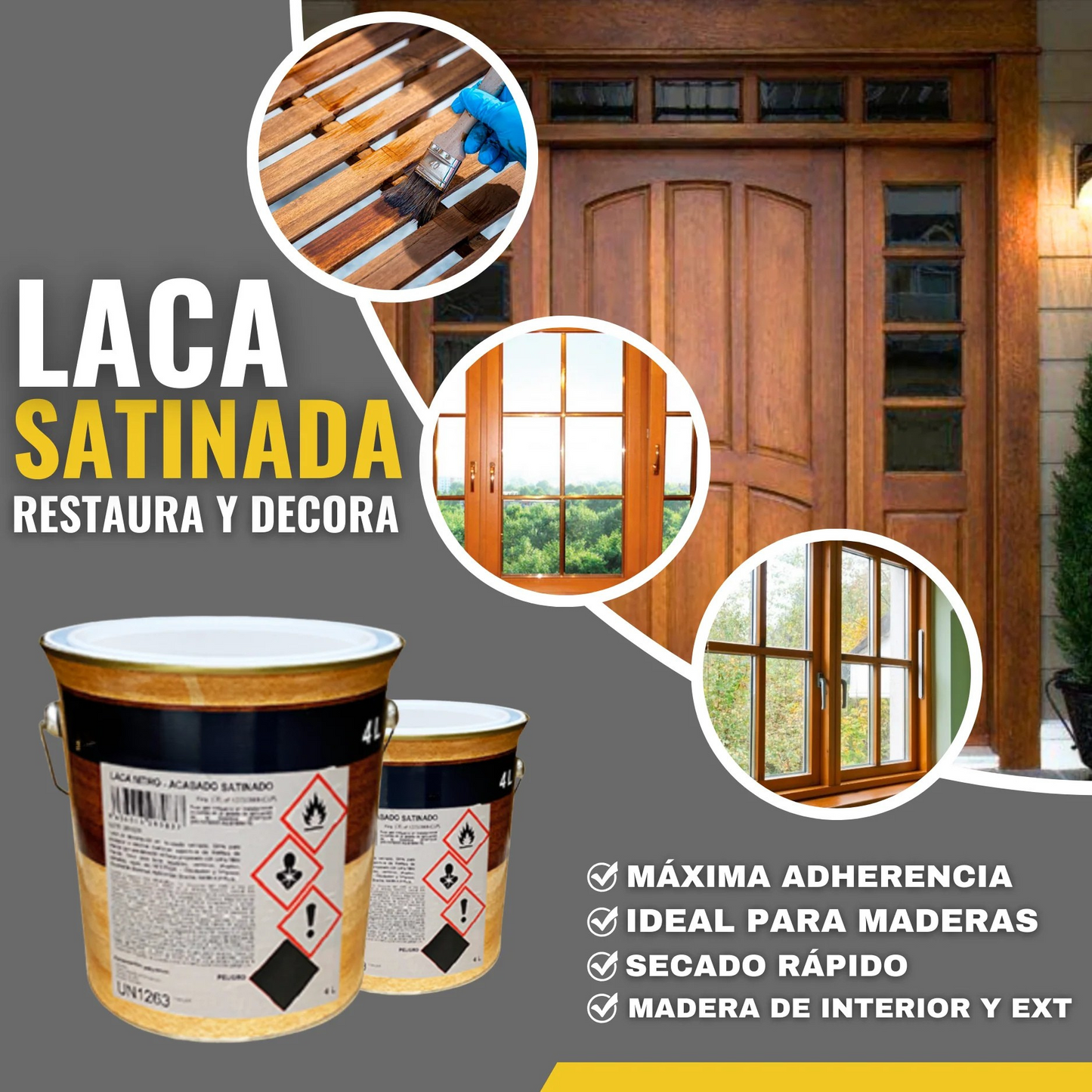 Laca Nitro Tapaporos para Madera