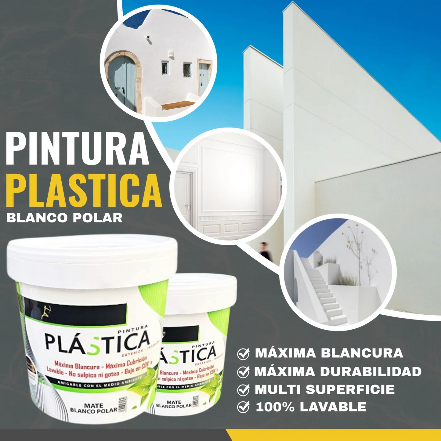 Pintura Plástica Mate Blanco Polar